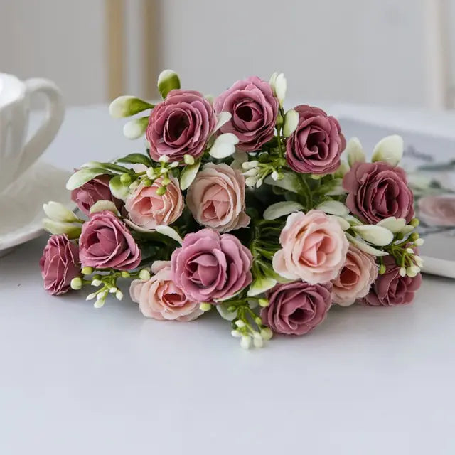 15-Piece Rose Bouquet for Home Decor