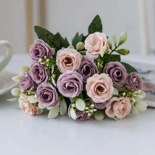 15-Piece Rose Bouquet for Home Decor