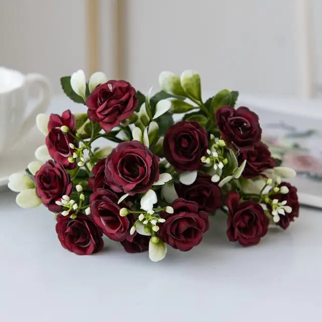 15-Piece Rose Bouquet for Home Decor