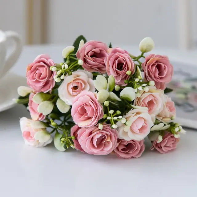 15-Piece Rose Bouquet for Home Decor