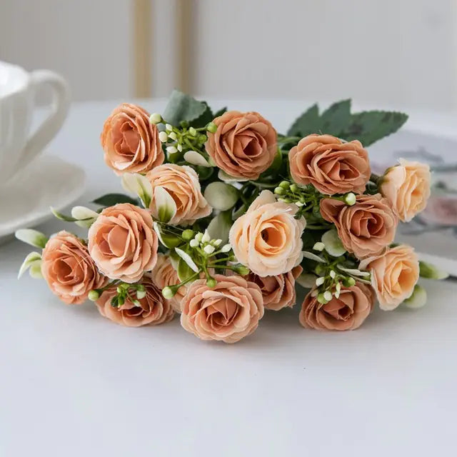 15-Piece Rose Bouquet for Home Decor